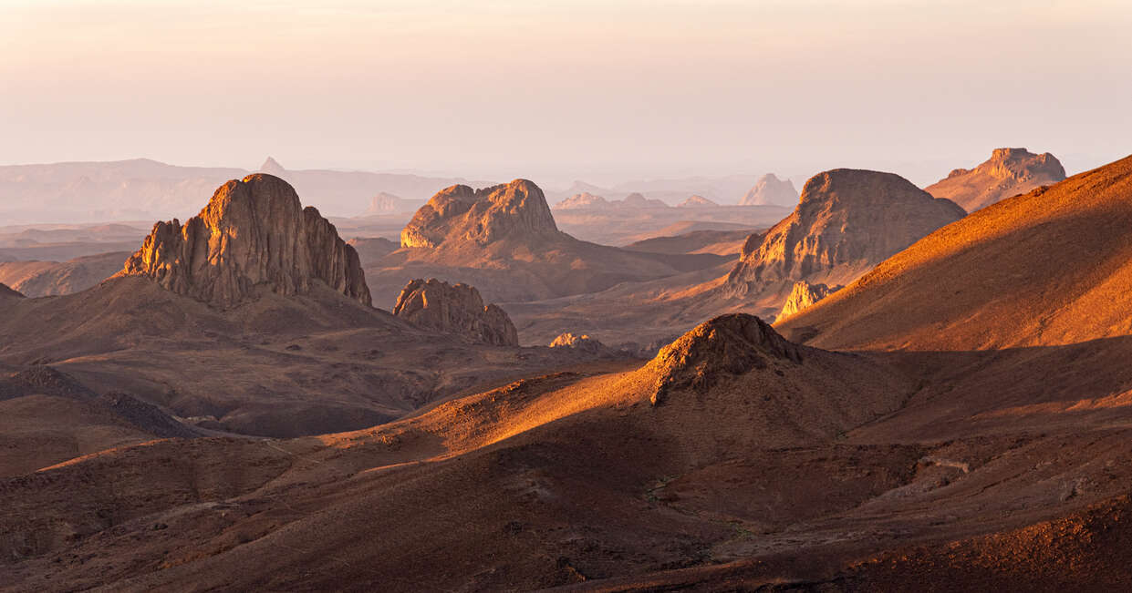 Hoggar landscape in the Sahara desert, Algeria.